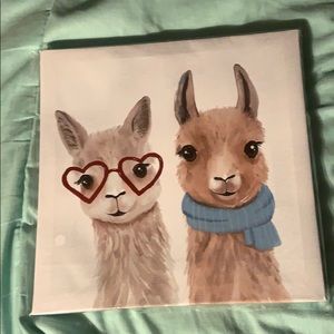 Wall art of 2 llamas